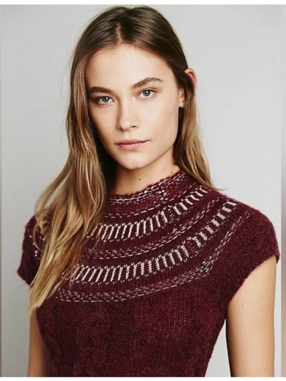 NWT Free People Dark Cherry Sequin Fit & Flare Sweater Dress | Mob Wife Coquette - Picture 3 of 16